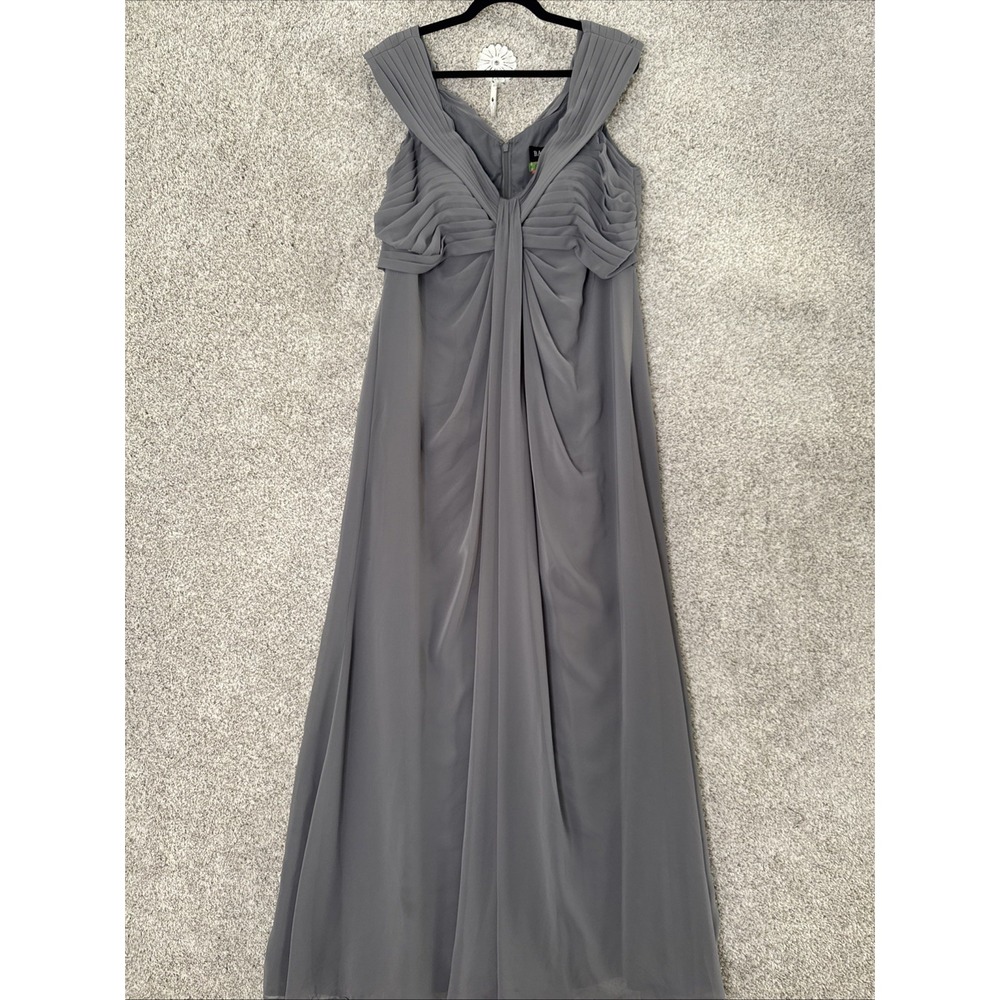 Bari Jay Gray Off The Shoulder Prom bridesmaid  gown Custom Size‎